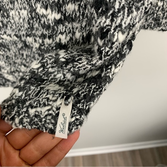 Woolrich women’s wool blend space dye knit crewneck sweater black white medium - Picture 5 of 7